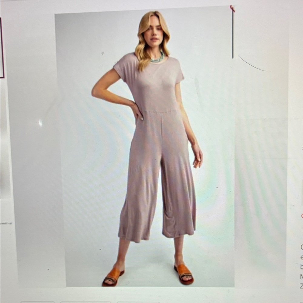 Easel Mauve/Mocha Wide Leg Jumpsuit - Picture 8 of 8